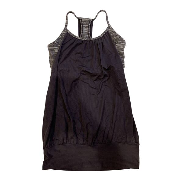 Lululemon Gray Racerback Tank Top with built in sports bra size 4 - EUC - Picture 1 of 7